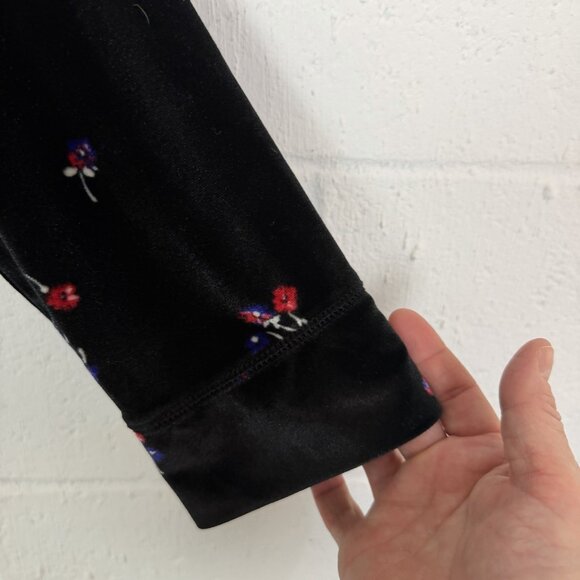 Liz Claiborne Velvet Top Black Floral Stretch Relaxed Party Office Dressy XXL - Picture 4 of 12